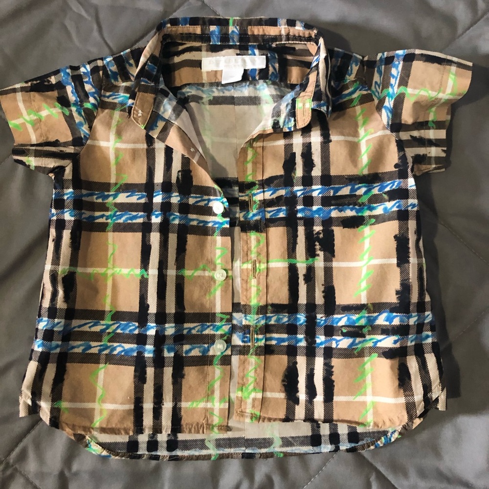 Burberry Kids Scribble Button Up 6 mo